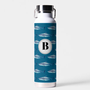 Monogram Shark Pattern Ocean Water Bottle