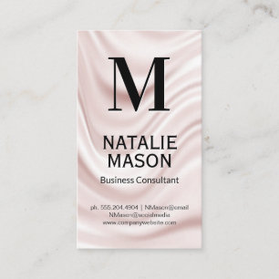 Monogram   Silk Drapery Background Business Card