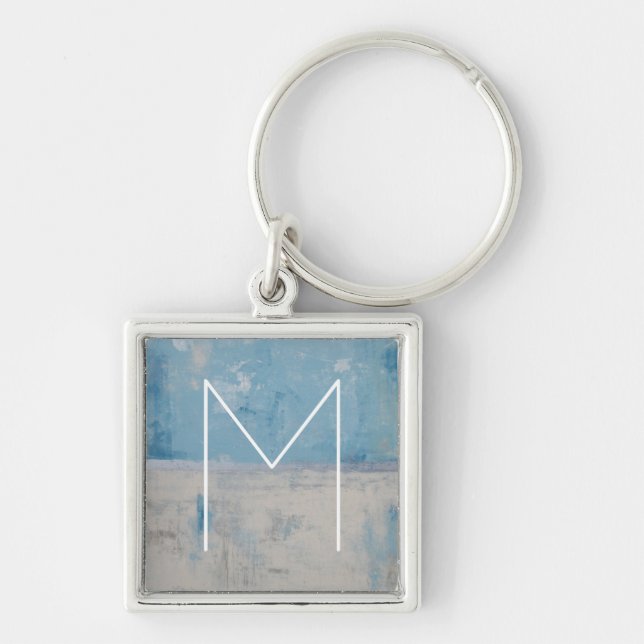 Monogram | Silver Aura Key Ring (Front)