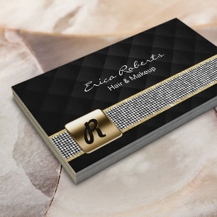 Monogram Silver Belt Luxury Makeup Artist Business Card