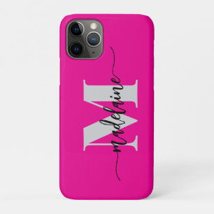 Monogram Silver Black Pink Personal iPhone 11 Pro Case