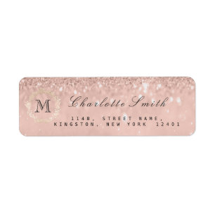 Monogram Silver Glitter Skinny RSVP Bridal Wedding