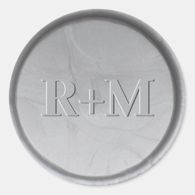 Monogram Silver Wax Seal Sticker (Front)
