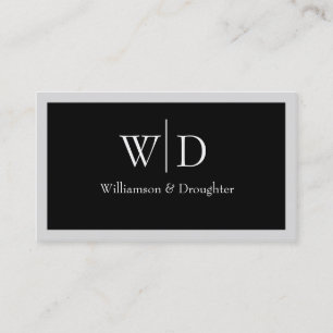 Monogram Simple Black Grey Business Card