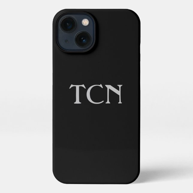 Monogram Simple Black Grey Minimalist   iPhone Case (Back)