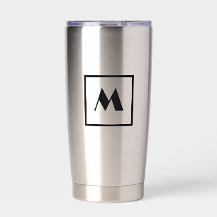 monogram simple black modern insulated tumbler