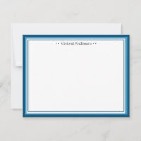 Monogram Simple Blue Border Classic Personalised N