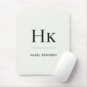Monogram Simple Elegant Minimalist Classic Ivory Mouse Mat