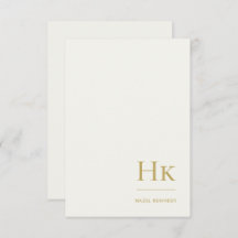 Monogram Simple Elegant Monogrammed Ivory and Gold