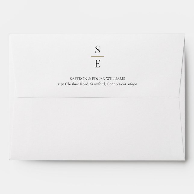 Monogram Simple Elegant Return Address Envelope (Back (Top Flap))