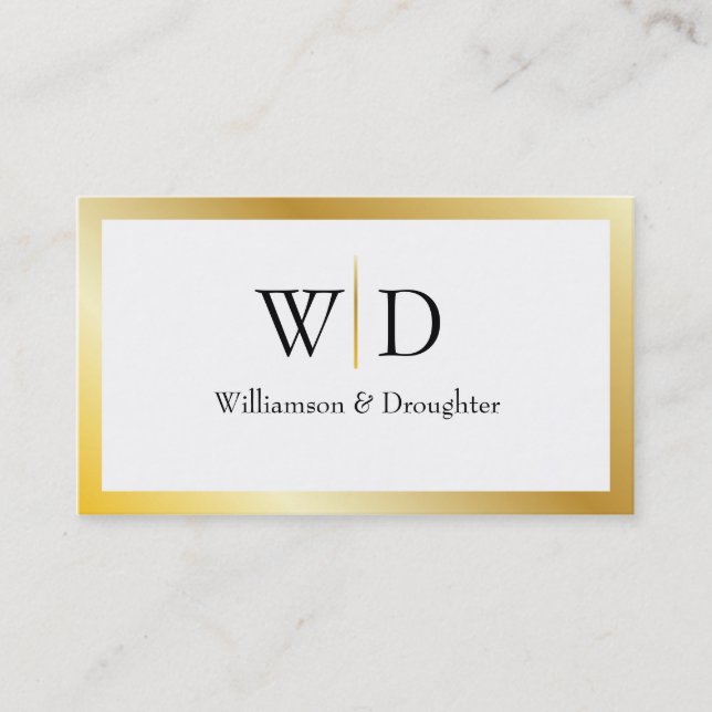 Monogram Simple Gold Business Card (Front)