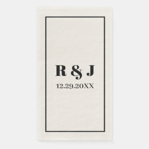 Monogram Simple Minimalist Custom Name Wedding  Napkin