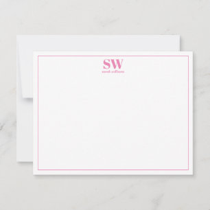 Monogram Simple Modern Personalised Stationery Card
