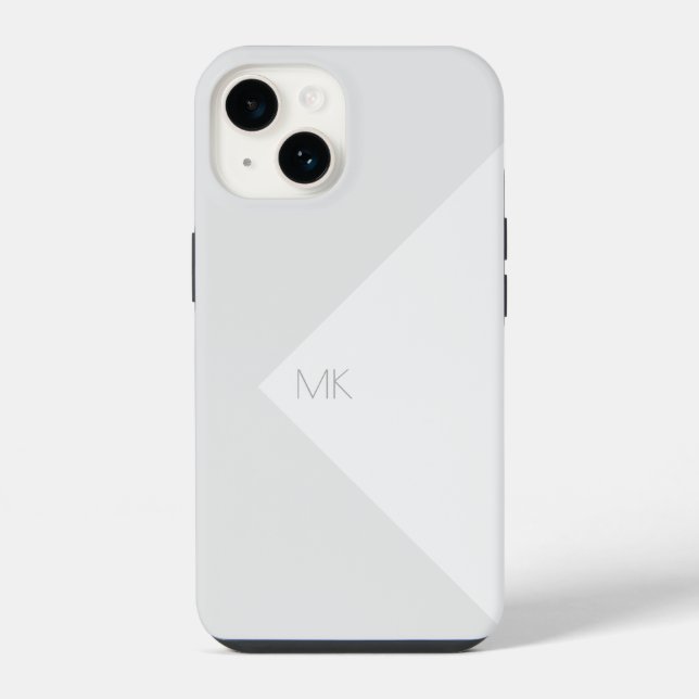 Monogram Simple Neutral Modern Fashionable iPhone Case (Back)