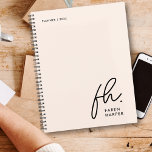 Monogram Simple Script Blush Pink Personalised Planner<br><div class="desc">Monogram Simple Script Blush Pink Personalised Planner</div>