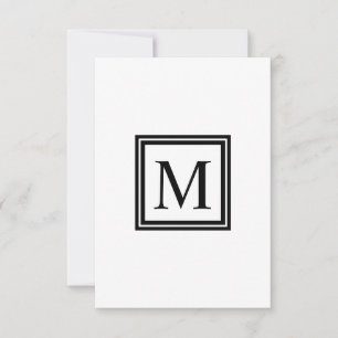 Monogram Single Letter Square Life Roman Thank You Card