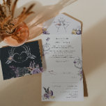 Monogram | Skeleton Floral Halloween Wedding All In One Invitation<br><div class="desc">Having a Gothic or spooky style wedding celebration? Then these Halloween skeleton wedding invitations are for you. A little elegance mixed with some scary humour these fantastic wedding announcements are a great alternative to traditional. Whether you like a spooky, haunted Halloween or prefer pumpkin spice and everything nice, a Halloween...</div>