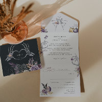 Monogram | Skeleton Floral Halloween Wedding