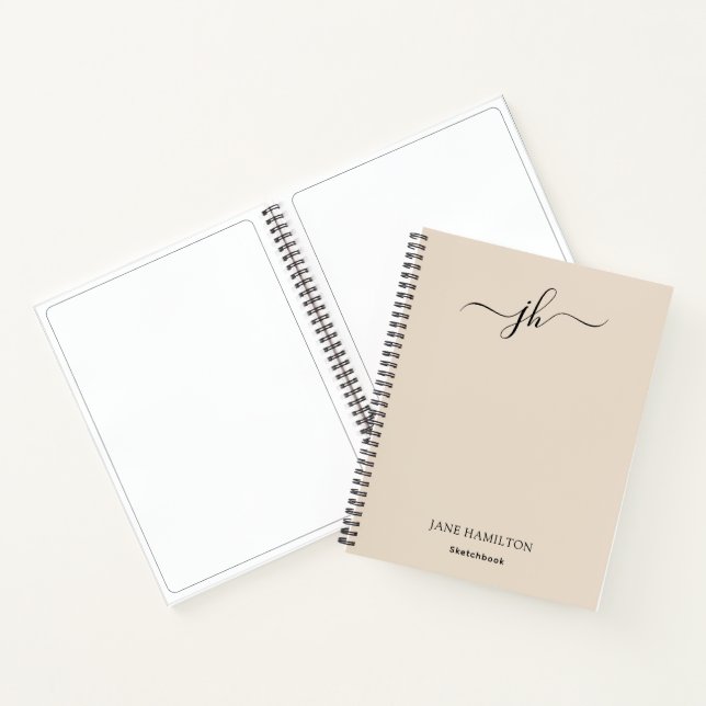 Monogram Sketchbook Cream Notebook (Inside)
