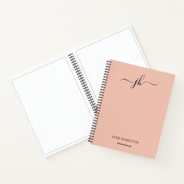 Monogram Sketchbook Peach Notebook (Inside)