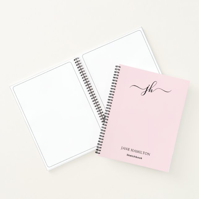 Monogram Sketchbook Pink Notebook (Inside)
