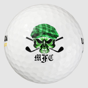 Monogram Skull and Crossed Golf Clubs Golf Balls