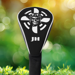 Monogram, Skull Pilot & Aeroplane Prop, Minimalist Golf Head Cover