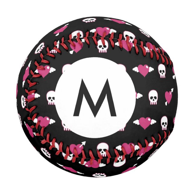 Monogram Skulls and hearts Baseball (Front Left)