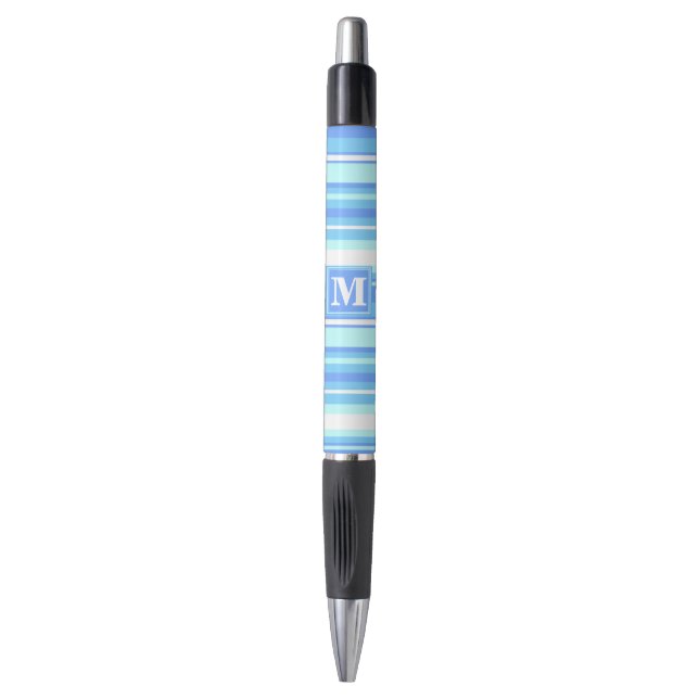 Monogram sky blue stripes (Front Vertical)
