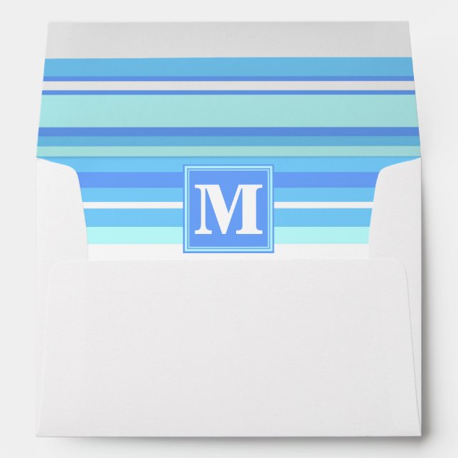 Monogram sky blue stripes envelopes (Back (Bottom))