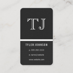 Monogram Sleek Two Tone Pattern Business Card