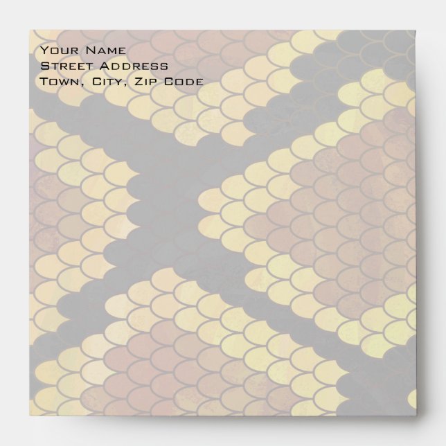 Monogram Snake Brown and Gold Print Envelope (Front)