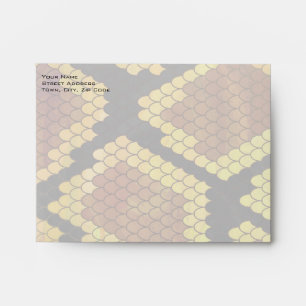 Monogram Snake Brown and Gold Print Envelopes