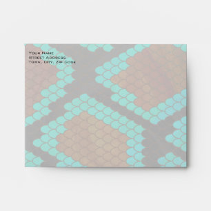 Monogram Snake Brown and Teal Print Envelope