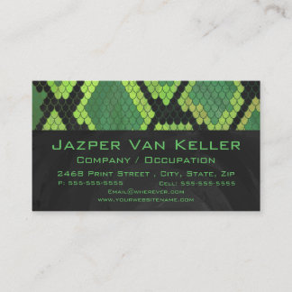 Monogram Snake Green and Black Business Card