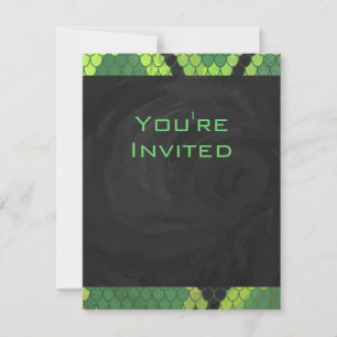 Monogram Snake Green and Black Invitation