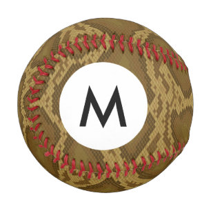 Monogram Snake skin, reptile pattern Baseball