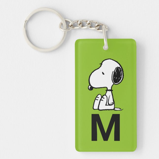 Monogram | Snoopy Looking Down Key Ring (Front)