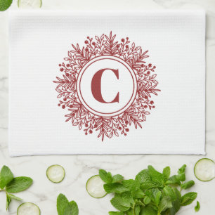 Monogram Snowflake Christmas Kitchen Towel