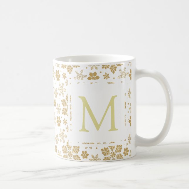 Monogram Snowflake Coffee Mug (Right)