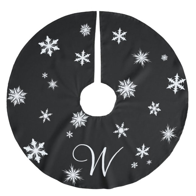 Monogram Snowflake Tree Skirt (Front)
