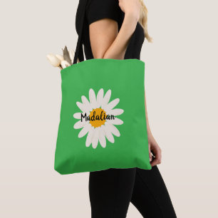 Monogram so cute sunflower Greenery summer Tote Bag