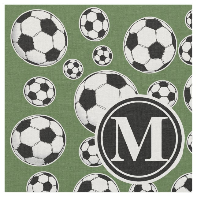 Monogram Soccer - Tree Top Fabric (Close Up)