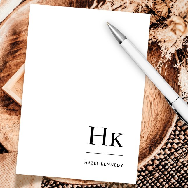 Monogram Social Notecard Professional Name Simple (Creator Uploaded)