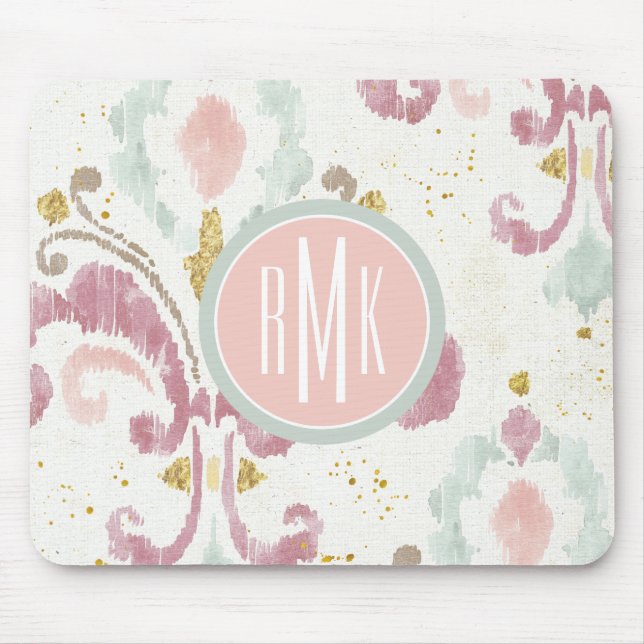 Monogram | Soft Deco Pattern Mouse Mat (Front)