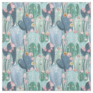 Monogram   Soft Patel Cactus Pattern Fabric