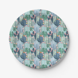 Monogram Soft Patel Cactus Pattern Paper Plate