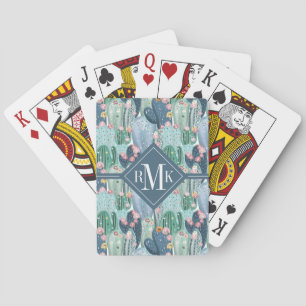 Monogram   Soft Patel Cactus Pattern Playing Cards