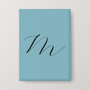 Monogram Solid Blue Pastel Minimalist Professional