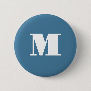 Monogram Solid Blue Pastel Minimalist Professional 6 Cm Round Badge